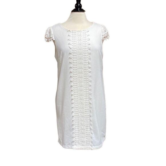 Young Threads White Lace Cap Sleeve Dress Size Medium - Picture 1 of 8